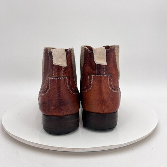 Paolo Lantorno Women Size EU 38 US 7 Brown Leather Wingtip Chelsea Boot - Picture 6 of 15
